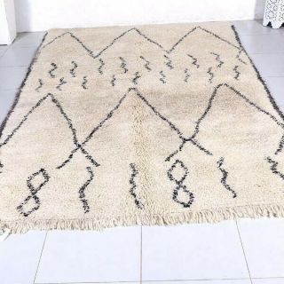 6.  1 ' x 9 ' Moroccan Beni Ourain Rug Handmade Authentic Wool Vintage 2