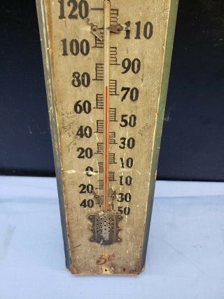 Rare vintage Coca Cola Thermometer wood,  glass,  metal 1905 3