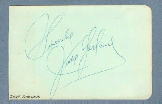 Stunning Judy Garland Authentic Vintage Signed Album Page Uacc