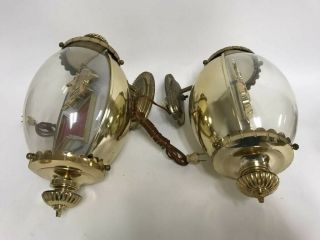 TWO Budweiser beer sign vintage wall sconce lamp light bubble style lighted 2