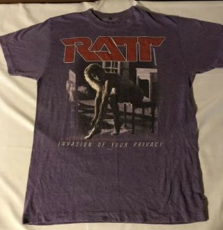 Vintage Ratt Concert Shirt Invasion Of Your Privacy Tour 1985 Purple