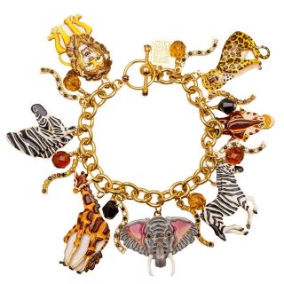 Lunch At The Ritz Jungle Animals (goldtone) Bracelet Rare From Esme 