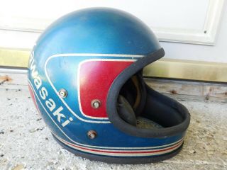 Vintage Kawasaki Full Face Motorcycle Snowmobile Helmet