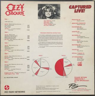 OZZY OSBOURNE CAPTURED LIVE 3xLP / 1983 NM/VG,  RANDY RHOADS RARE 10