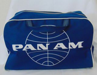 Vintage Pan Am Carryon Bag Medium Size Natco Products Blue 2