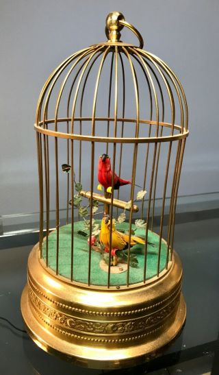 Vintage Karl Griesbaum Automaton Mechanical Double Bird Cage Does Not Work