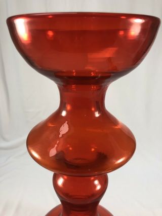 Vintage 1960 Mid Century Modern Blenko Art Glass Tangerine 5929S Decanter - Rare 10