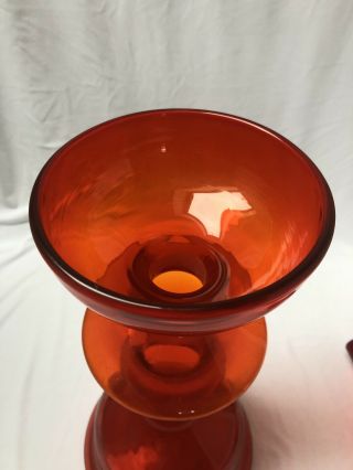 Vintage 1960 Mid Century Modern Blenko Art Glass Tangerine 5929S Decanter - Rare 12