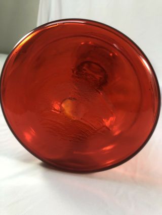 Vintage 1960 Mid Century Modern Blenko Art Glass Tangerine 5929S Decanter - Rare 8