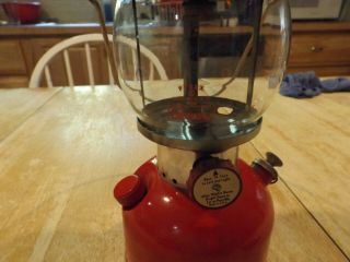Vintage Coleman Red Lantern 200A Pyrex Globe Flint Lighter 4