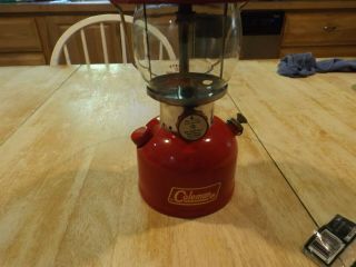 Vintage Coleman Red Lantern 200A Pyrex Globe Flint Lighter 5