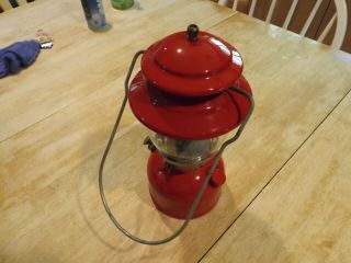Vintage Coleman Red Lantern 200A Pyrex Globe Flint Lighter 7