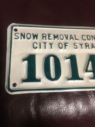 Rare Vintage 1970s Syracuse NY Snow Removal Contractor License Plate 2