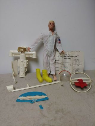Vintage 12 " Gi Joe Flying Space Adventure Playset & Blonde Figure Rare