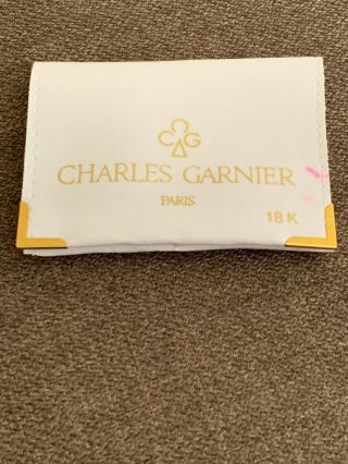 Vintage CHARLES GARNIER PARIS 18k Yellow Gold Twisted Hoop Earrings w/Pouch 2.  9g 2
