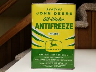 Vintage John Deere Plow Company 1 Gallon Antifreeze Can Oil Advertising Display