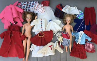 Vintage Ideal Pepper and Tammy Dolls With Tammy Case And Clothing 2