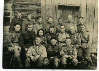 1943 Oct Ww2 Gdzen Belorussia Officers Red Army Rkka Military Russian Photo