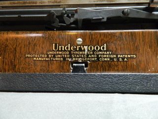 Rare Underwood Portable Typewriter Antique 1929 Wood Grain Serviced 7