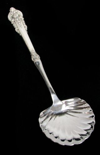 Wallace Grande Baroque Sterling Silver Handle 10 1/4 " Scallop Casserole Spoon
