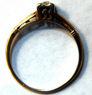 Vintage 14K Solid Gold with Diamond Ring Size 7 4
