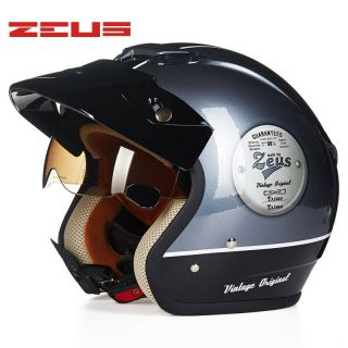 Zeus 381c 3/4 Helmet Motorcycle Retro Moto Casco Scooter Open Vintage Color