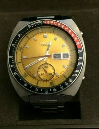 Seiko Vintage Pogue 6139 6005 Automatic Chronograph Stainless Watch
