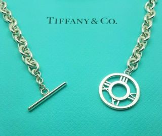 Tiffany & Co Vintage Sterling Silver ATLAS Toggle Necklace 17.  5 