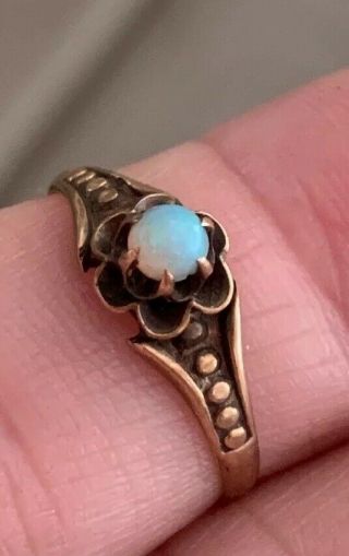 Antique Victorian 10k Yellow Gold Ring Opal Size 5.  5