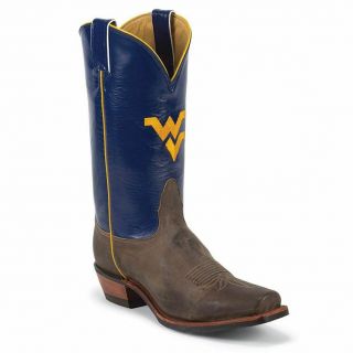 Nocona Mdwv21 Mens West Virginia Blue/tan Vintage Cowhide Branded College Boots