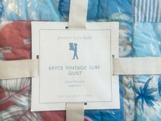 Pottery Barn Kids Bryce Vintage Surf Quilt Twin Ocean Beach Patchwork 2