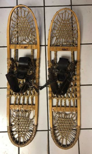 Vintage Boutin Wooden Snowshoes Made In Vermont,  10 X 40,