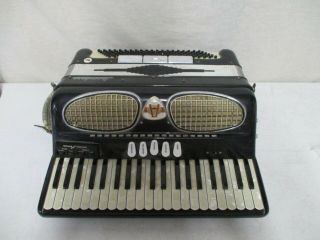 VINTAGE EXCELSIOR ACCORDION MODEL 308 ACCORDIANA DOES PLAY 24 PEARL KEYS,  17 BL 2