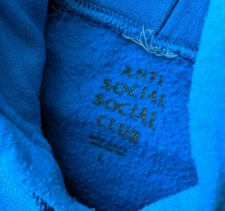 Anti Social Social Club Kim Hoodie Size L,  Vintage ASSC Blue & Yellow Hoodie. 6