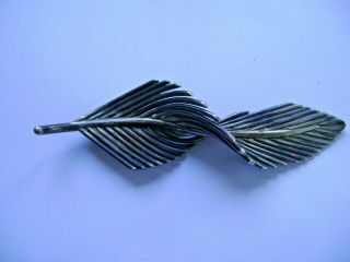 Circa 1950s Antonio Pineda Mexico Taxco Sterling Feather Brooch Pin
