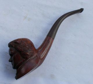 Rare Vintage Estate Tobacco Pipe Hand Carved Wally Frank Face Jefferson Mozart