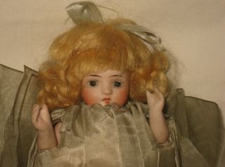 Antique German 5.  5 " All Bisque Doll House Doll W/glass Sleep Eyes 83/100 Ma5