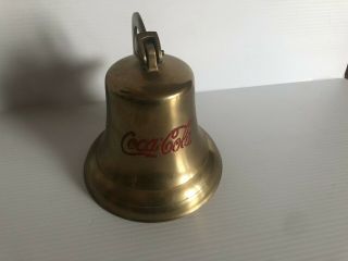 Vintage Brass Coca - Cola Dinner Bell Farm Decor Coke Large
