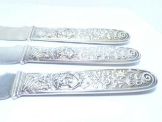 3 Gorham Figural Master Butter Knife Sterling Silver 1870 119.  9 grams 2