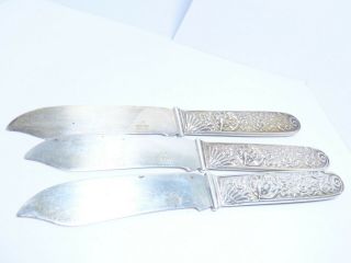 3 Gorham Figural Master Butter Knife Sterling Silver 1870 119.  9 grams 7