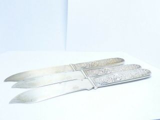 3 Gorham Figural Master Butter Knife Sterling Silver 1870 119.  9 grams 8