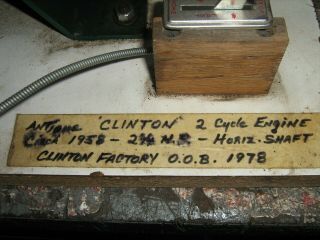Vintage Clinton 2 Stroke Engine,  Runs,  Model 500,  Go Kart,  Margay 6