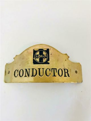 Vintage Conductor Badge Conductor Hat Badge Santa Fe Railroad Railway