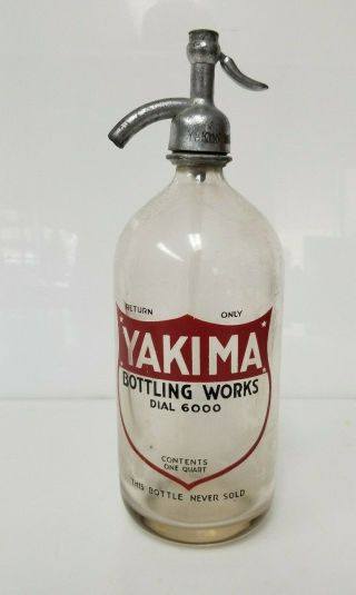 Vintage Seltzer Bottle Yakima Washington