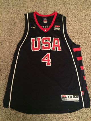 Vintage Reebok Allen Iverson Team Usa Olympic 76ers 4 Sewn Jersey Mens 2xl