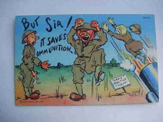 Scarce Wwii Patriotic Anti - Axis Propaganda Postcard,  Japanese Soldier,  Artillery