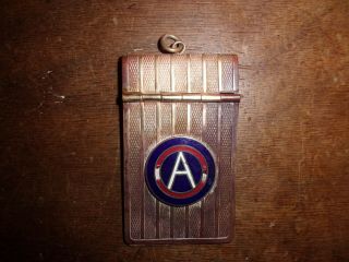Antique Wwii Third Army Brass Matchbook Case With Insignia