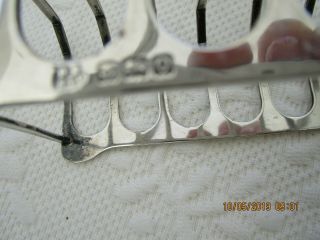 Quality Antique Solid Silver 6 division toast rack 1913 Birmingham BBSL 3