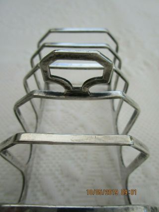 Quality Antique Solid Silver 6 division toast rack 1913 Birmingham BBSL 5