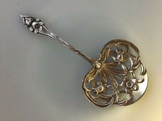 Gorham H Series Sterling Silver H44 Bon Nut Candy Serving Spoon Floral No Mono